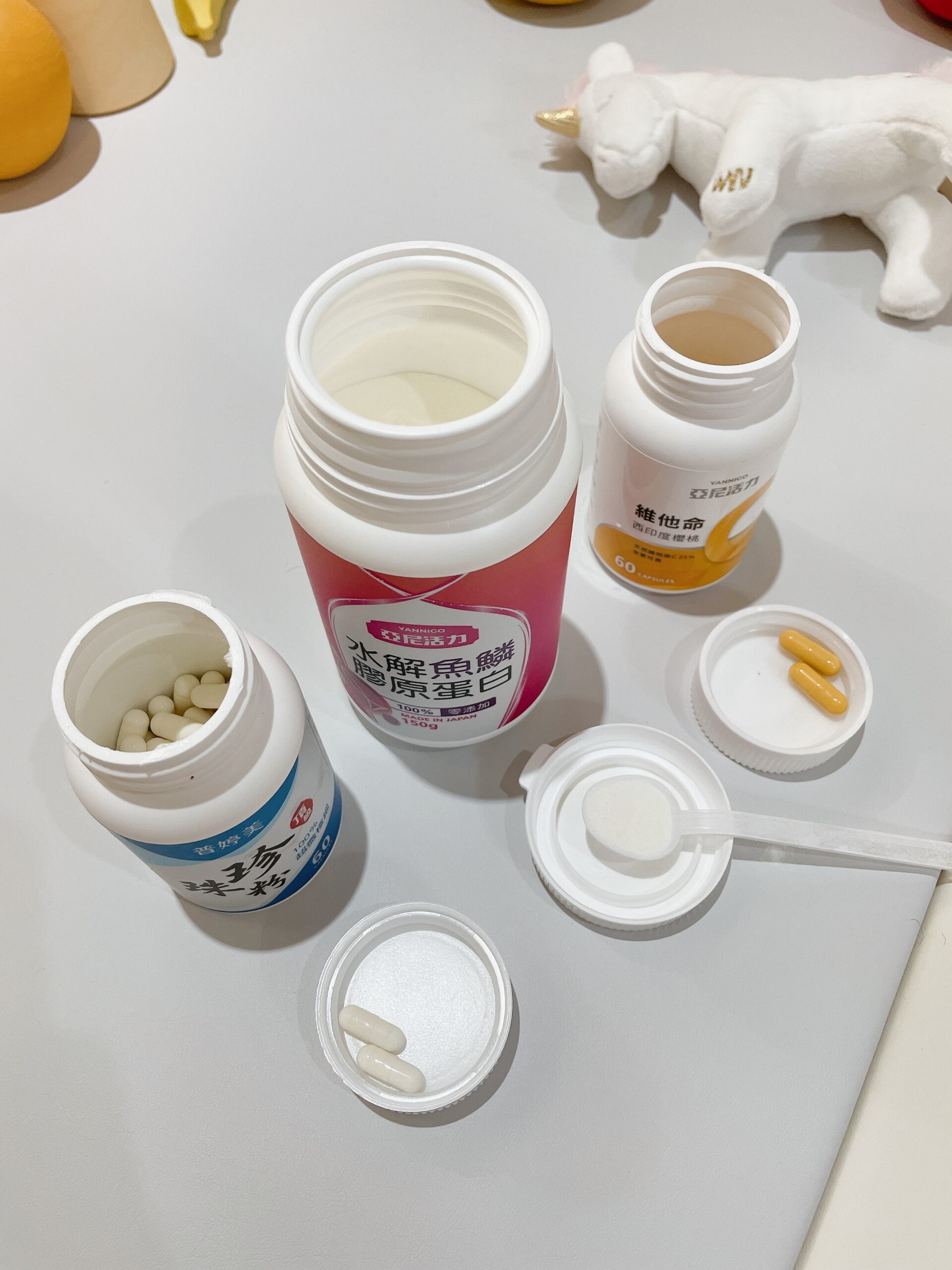 亞尼活力寵愛女人組–亞尼活力膠原蛋白、維他命C、普婷美珍珠粉